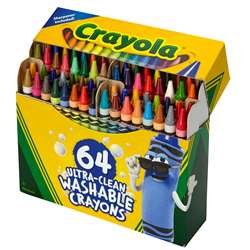 64 Ct Ultra-Clean Washable Crayons Regular Size, BIN523287