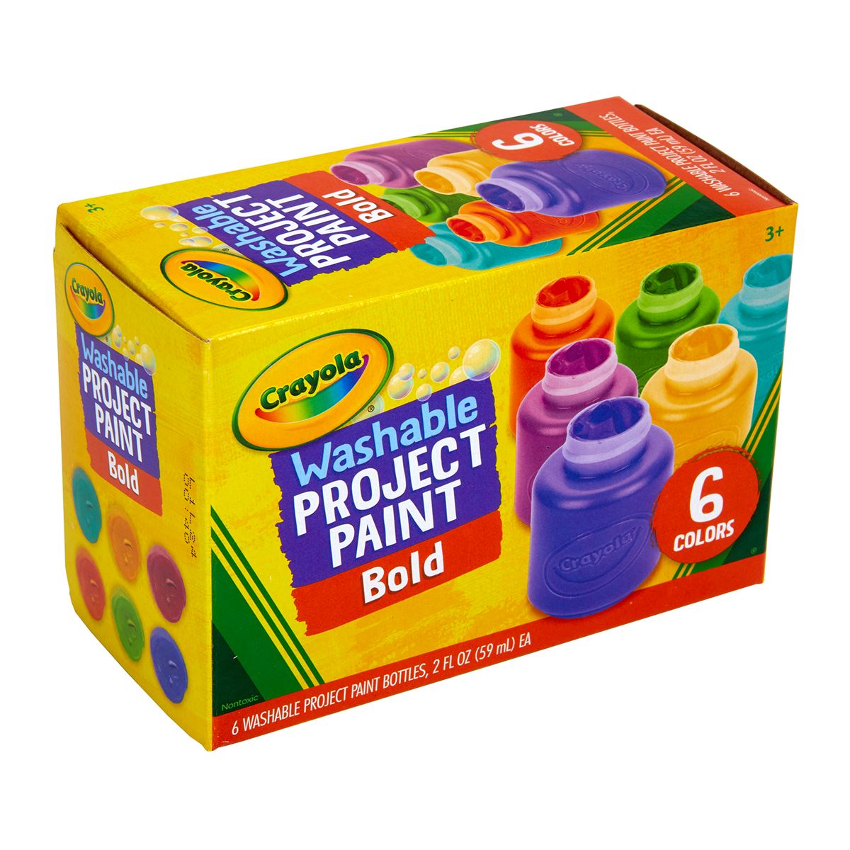 Crayola Washable Project Paint, Bold, 6 Colors