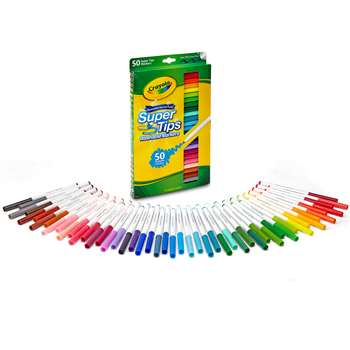 Washable Markers 50Ct Super Tips W/Silly Scents By Crayola