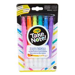 6Ct Take Note Erasable Highlighters, BIN586504