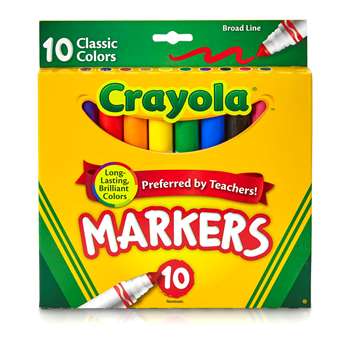 Crayola Taklon Watercolor 10Ct Brush Classic Broad Line By Crayola