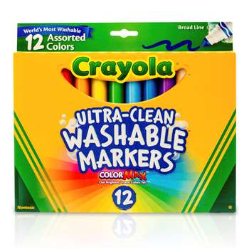 Crayola Washable Markers 12Ct Asst Colors Conical Tip By Crayola