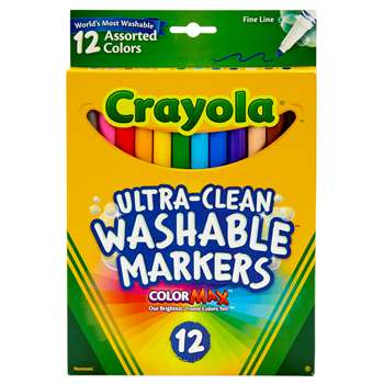 Crayola Washable Markers 12Ct Asst Colors Fine Tip By Crayola