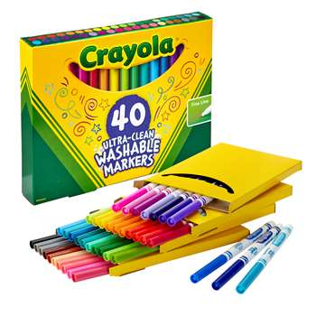 Crayola Wash Fine Line Marker 40Pk, BIN587861