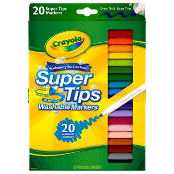 Washable Markers 20Ct Super Tips W/Silly Scents By Crayola