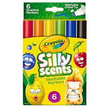 Crayola Silly Scent 6Pk Chisel Tip Washable Marker, BIN588197