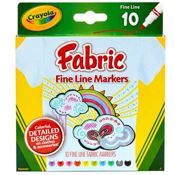 Crayola Fine Line Fabric Markers 10 Colors By Crayola