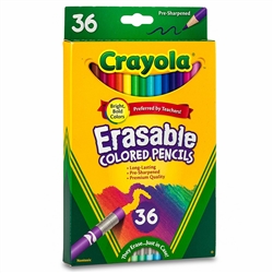 36CT CRAYOLA ERASABLE COLOR PENCILS - BIN681036