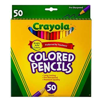 Crayola Colored Pencils 50Ct Full Length Assorted , BIN684050