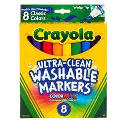 Wedge Tip 8 Ct Washable Markers, BIN7208