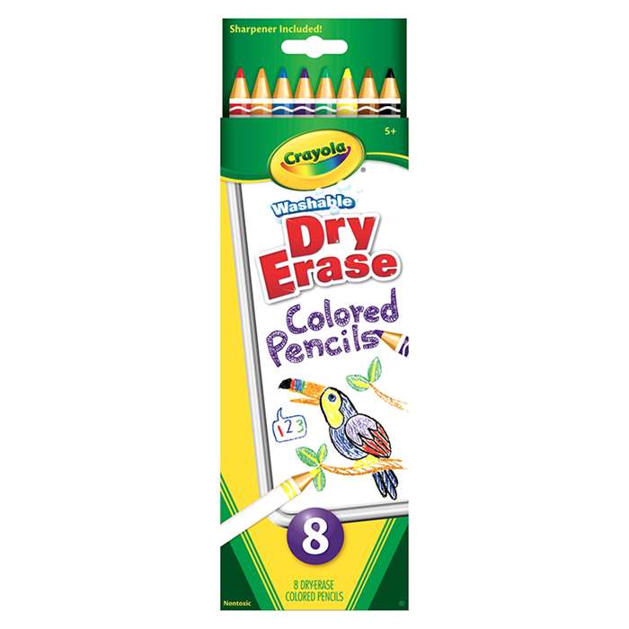 Crayola Dry Erase Washable Colored Pencils 8Pk By Crayola