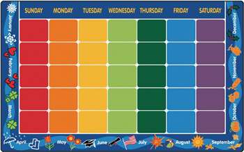 Calendar Rug Rectangle 8'4"x13'4" Carpet, Rugs For Kids