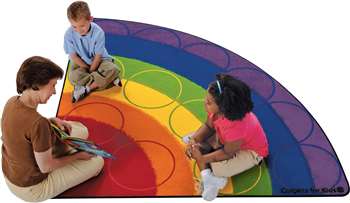 Rainbow Rows Corner 6' Carpet, Rugs For Kids