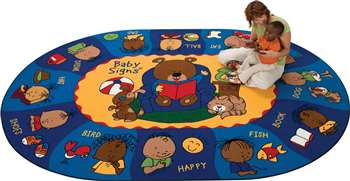 Sign Say & Play™ Rug* Oval 8'3"x11'8" Carpet, Rugs For Kids