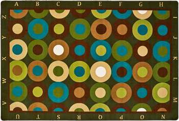 Alphabet Calming Circles Rectangle 6'x9' Carpet, Rugs For Kids