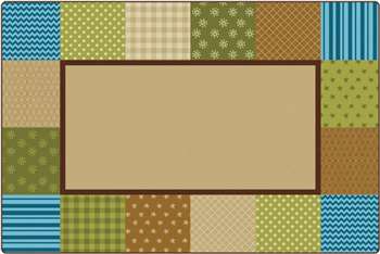 KIDSoft™ Pattern Blocks - Nature 4'x6' Rectangle Carpet, Rugs For Kids