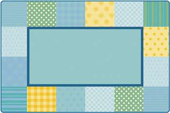 KIDSoft™ Pattern Blocks - Soft 6'x9' Rectangle Carpet, Rugs For Kids