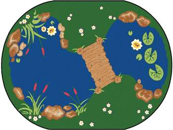 The Pond Oval 4'5"x5'10" Carpet, Rugs For Kids
