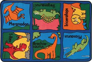 Dino-mite Rug Rectangle 3'x4'6" Carpet, Rugs For Kids