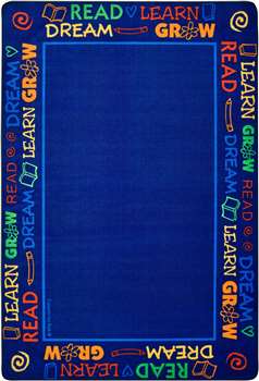 Read to Dream Border Rug Rectangle 6'x9' Carpet, Rugs For Kids