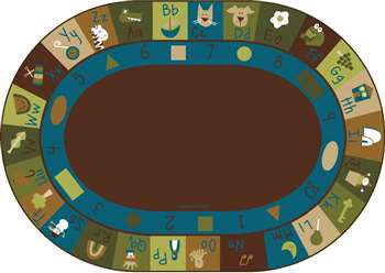Learning Blocks Nature  Oval 6'x9' Carpet, Rugs For Kids