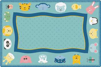 KIDSoft™ Quiet Time Animal Rug 6'x9' Rectangle Carpet, Rugs For Kids