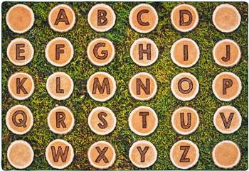 Alphabet Tree Rounds Seating Rug 6'x9' Rectangle Carpet, Rugs For Kids