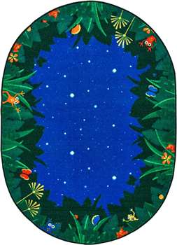 Peaceful Tropical Night Oval 3'10"x5'5" Carpet, Rugs For Kids