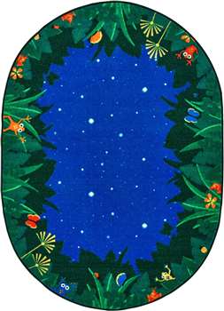 Peaceful Tropical Night Oval 5'5''x7'8" Carpet, Rugs For Kids