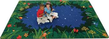 Peaceful Tropical Night Rectangle 7'8"x10'10" Carpet, Rugs For Kids