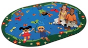 Chasing Butterflies Alphabet Rug Oval 3'10"x5'5" Carpet, Rugs For Kids