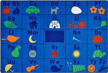 Alphabet Seating Rug 6'x9' Rectangle Carpet, Rugs For Kids