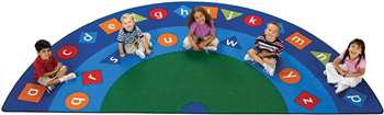 Alpha Shapes Seating Rug Semi-Circle 6'8''x13'4'' Carpet, Rugs For Kids