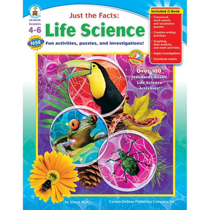 Just The Facts Life Science Books Gr 4-6 By Carson Dellosa