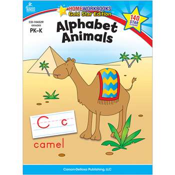 Alphabet Animals Home Workbook Gr Pk-K By Carson Dellosa