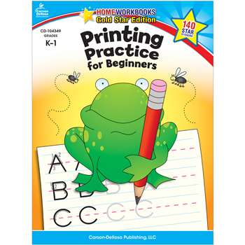 Printing Practice For Beginners Home Workbook Gr K-1 By Carson Dellosa