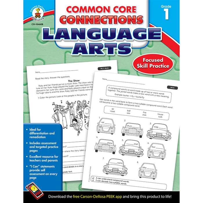 Shop Language Arts Gr 1 Common Core Connections - Cd-104608 By Carson Dellosa