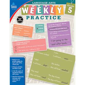 Weekly Practice Language Arts Gr 5, CD-104879