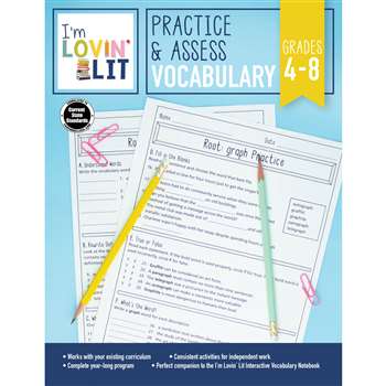 Im Lovin Lit Vocabulary Gr 4-8 Practice & Assess, CD-105005