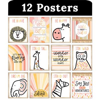 Mini Posters Simpl Safari Postr Set, CD-106057