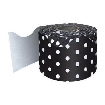 Black with Whit Dots Rolled Border, CD-108474