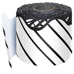 Black & White Stripes Rolled Border Kind Vibes Sca, CD-108484