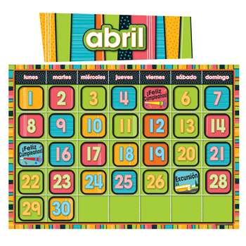 Stylin Stripes Spanish Calendar By Carson Dellosa