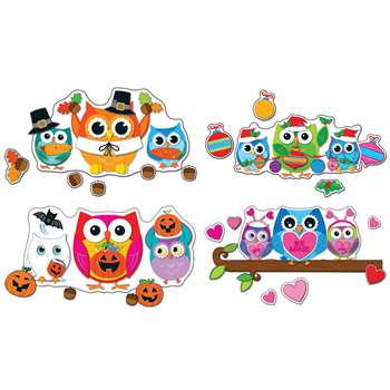 Celebrate With Colorful Owls Bulletin Board Set By Carson Dellosa