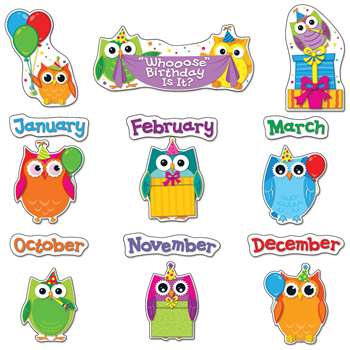 Colorful Owls Birthday Bulletin Board Set By Carson Dellosa