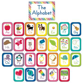 Just Teach Alphabet Cards Bulletin Board Set Schoo, CD-110392