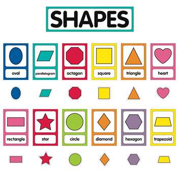 Just Teach Shape Cards Mini Bulletin Board Set Sch, CD-110395