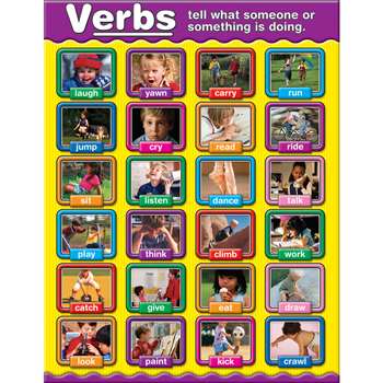 Verbs Photographic Chartlets By Carson Dellosa