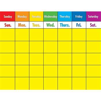 Colorful Calendar Laminated Chartlet By Carson Dellosa