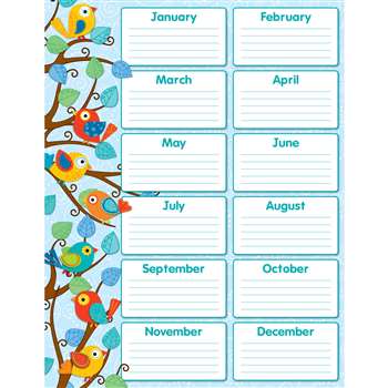 Boho Birds Birthday Chart By Carson Dellosa